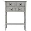 Narrow Console Table, Slim Sofa Table with Three Storage Drawers and Bottom Shelf for Living Room, Easy Assembly  - Gray Wash