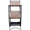 Rustic Industrial Design Demilune Shape Textured Metal Distressed Wood Console Table - Brown