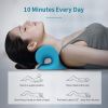 Neck and Shoulder Relaxer;  Cervical Traction Device for TMJ Pain Relief and Cervical Spine Alignment;  Chiropractic Pillow Neck Stretcher(Blue) - blu