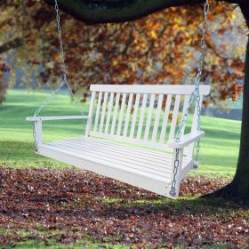 Front Porch Swing with Armrests, Wood Bench Swing with Hanging Chains,for Outdoor Patio ,Garden Yard, porch, backyard, or sunroom,Easy to Assemble (Color: as Pic)