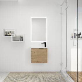 Bathroom Vanity with Sink 22 Inch for Small Bathroom,Floating Bathroom Vanity with Soft Close Door,Small Bathroom Vanity with Sink, 22x13 (KD-Packing) (Color: as Pic)