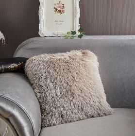 "Decorative" Shaggy Pillow (18-in x 18-in) (Color: as Pic)