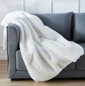 Cassilda Luxury Chinchilla Faux Fur Throw Blanket (50" x 60") (Color: as Pic)
